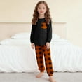 thumbnail image 4 of Cethrio Girls 2 Piece Pajama Sets, Soft Crew Neck Long Sleeve Girls' Sleepwear Loungewear Orange Size 9-10 T, 4 of 6