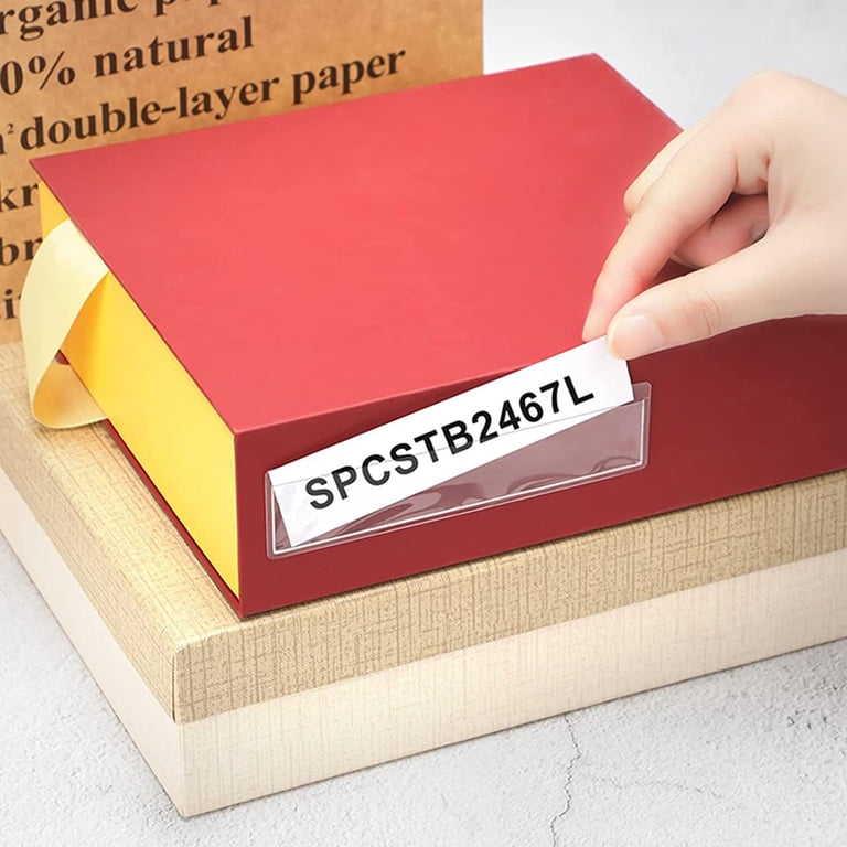 Binder Labels Spine Index Card Pockets Self-Adhesive Label Holders ...