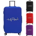 thumbnail image 2 of Luggage Cover Suitcase Protector Heart Rate Pattern Print Thicker Elastic Dust Covered for 18-32 Inch Trolley Travel Accessories black L, 2 of 6