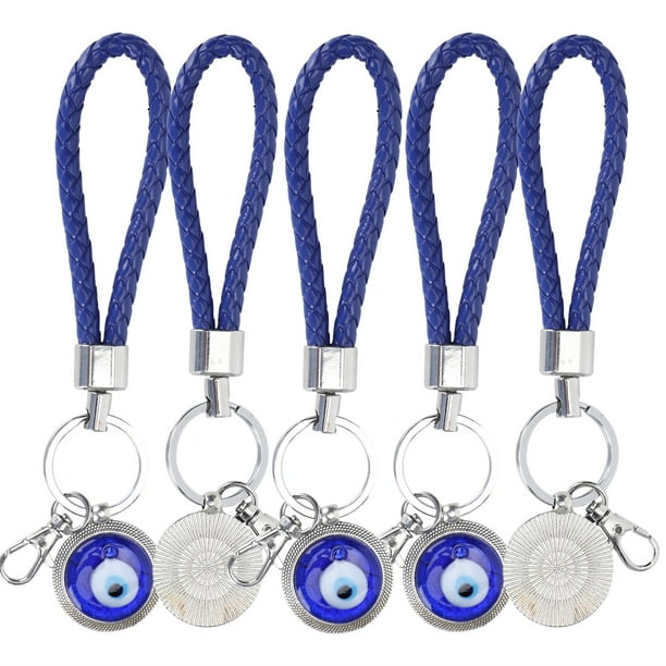 Llavero con ojo azul, 5 llaveros con ojo de la suerte, llavero con ojo, compacto y ligero