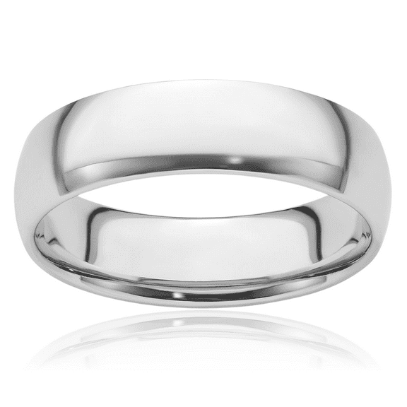Platinum 6mm Comfort Fit Plain Classic Wedding Band Ring