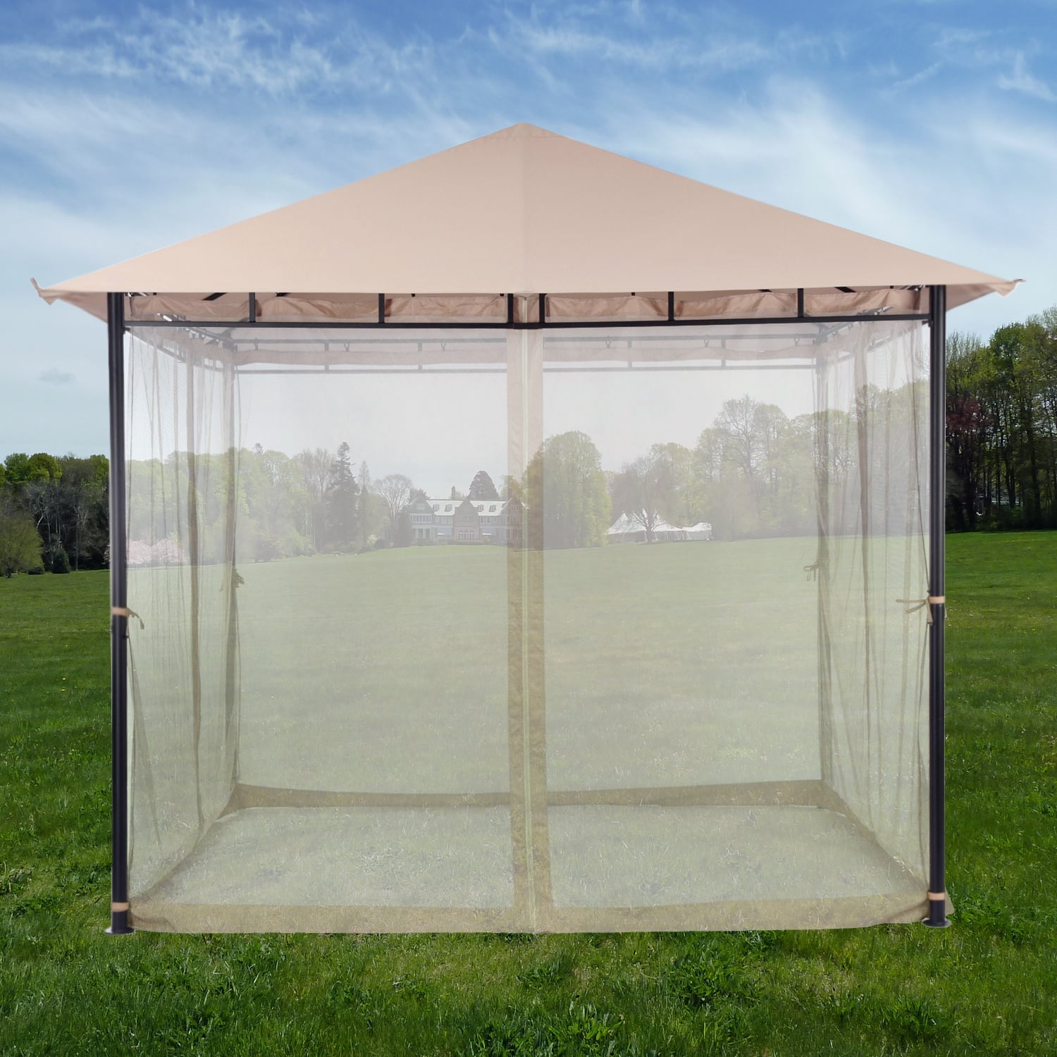 Garden Winds Replacement Canopy Top Cover for Destination Summer Gazebo - RipLock 350