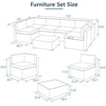 thumbnail image 6 of Danrelax 7 Pc Outdoor Patio Sectional Set, Blue and Black Steel with Cushions, 6 of 8