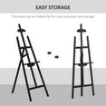 thumbnail image 3 of HOMCOM 55" Adjustable Folding Art Easel Stand Painting Display Rack Black, 3 of 9