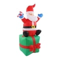thumbnail image 3 of Papá Noel inflable navideño con luces LED para decoración de exteriores: Papá Noel sentado en una caja de regalo, 3 of 10