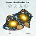 thumbnail image 2 of Lukts Chapeau Seau Réversible à Double Face Imprimé Planète de l'Espace, Chapeau de Plage Réfléchissant pour Voyage, 2 of 6