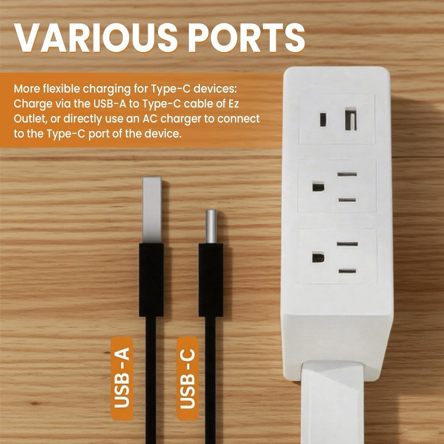Electrical Outlet Extender Stick,180° Rotating Extendable Wall Outlet for Hard to Reach Places,Rotating Plug Power Hub for Bedroom, Living Room, Office