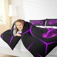 thumbnail image 4 of Homewish Purple Gamepad Controller Full Size Comforter Sets,Geometric Hockeycomb Hexagon Bedding Comforter Set,Modern Video Game Bedding Sets For Teens,Ultra Soft Home Decor Reversible,3pcs, 4 of 8