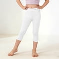 thumbnail image 2 of IFNWSV Girls Yoga Pants Solid Stretchy High Waisted Leggings Athletic Cropped Tights for Active Wear White 10 Years, 2 of 7