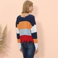 thumbnail image 2 of Frayed Hem Color Block Sweater Blue Small, 2 of 4