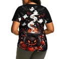 thumbnail image 2 of Ichuanyi Womens Plus Size Halloween Graphic Tees Short Sleeve Holiday T Shirts Crewneck Print Tops, 2 of 5