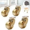 thumbnail image 3 of 4 Pack Heavy Duty Swivel Caster Wheels Brass Base 360-Degree Rotation Caster Antique Brass Ball Swivel Wheels Caster for Furnitures Swivel Plate Brass Wheels, 3 of 12