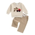 thumbnail image 4 of KPOPLK Toddler Boy Clothes for 3 6 9 12 Months 2T 3T 4T Outfit Long Sleeve Sshirt Top Jogger Pants Cute 2Pcs Set(18-24 Months,Beige), 4 of 4