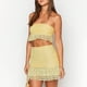 thumbnail image 5 of Conjuntos de Verano de 2 Piezas para Mujer: Top de Tubo Sin Tirantes de Encaje y Minifalda con Volantes, Conjuntos para Salir Amarillo M, 5 of 9