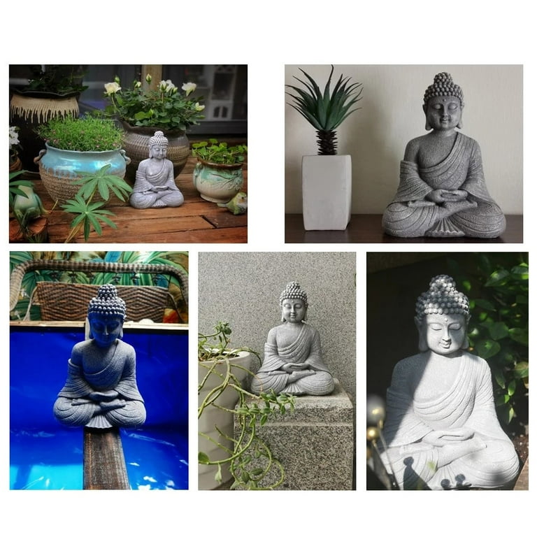 Vintage Garden Buddha Statue Indoor Outdoor Garden Buddhism Figurine  Sculpture Home Decor Ornament