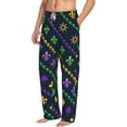 thumbnail image 3 of Kdxio Mardi Gras Strings of Beads Print Men's Sleep Pajama Pant Lounge Pants with Pockets, 3 of 8