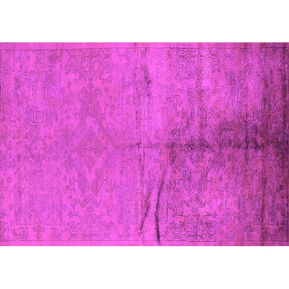 Ahgly Company Indoor Rectangle Oriental Pink Industrial Area Rugs, 3' x 5'