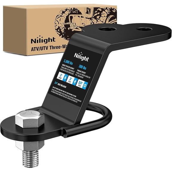 Nilight ATV/UTV Three-Way Hitch 3500lbs Three-Way Lawn Mover Adapter 3" Drop/Rise, Heavy Duty Universal ATV Hitch Attachments, Trailer Hitch Adapter