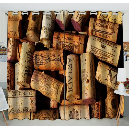 Zkgk Wine Corks Window Curtain Drapery Panels Treatment For Living