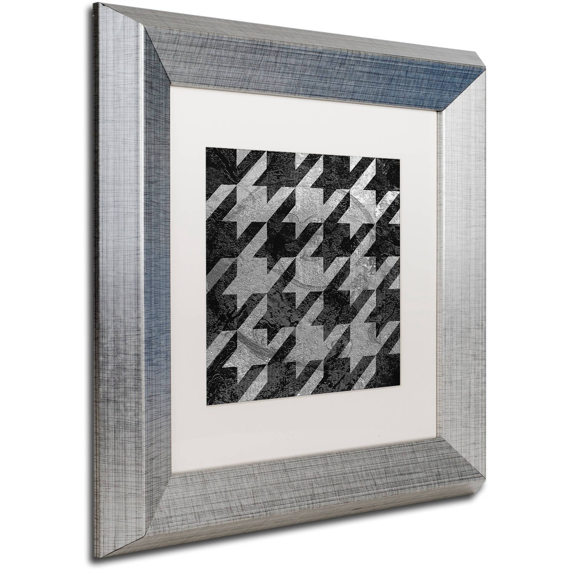Trademark Fine Art "Houndstooth VI" Canvas Art by Color Bakery White Matte, Silver Frame