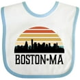 thumbnail image 3 of Inktastic Boston Massachusetts Skyline Sunset Boys or Girls Baby Bib, 3 of 4