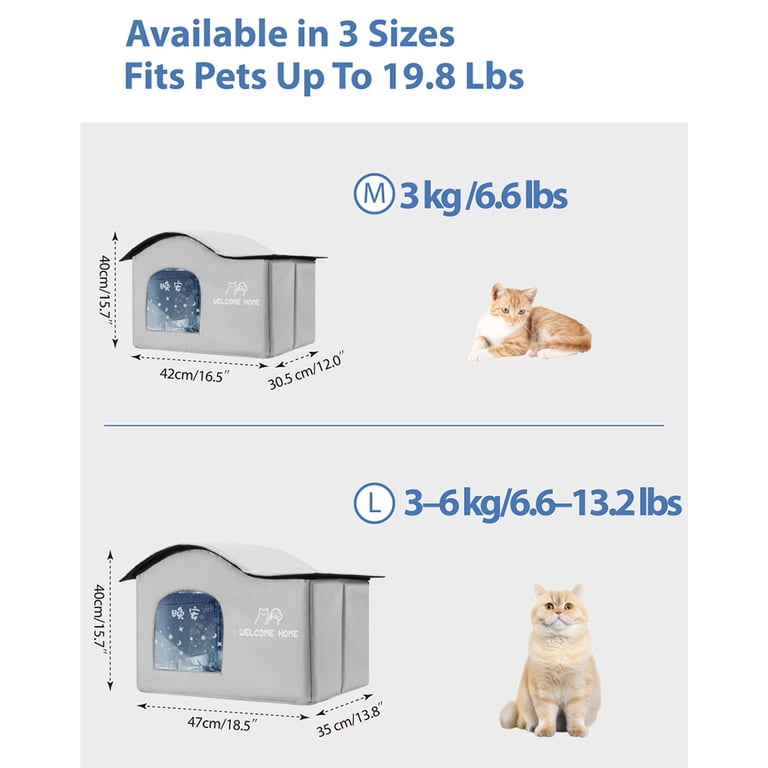 Insulated Cat House for Summer and Winter, Foldable Cooling