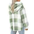 thumbnail image 4 of Neewe Women's Flannel Plaid Shacket Long Sleeve Button Down Shirts Jacket Coats, 4 of 8
