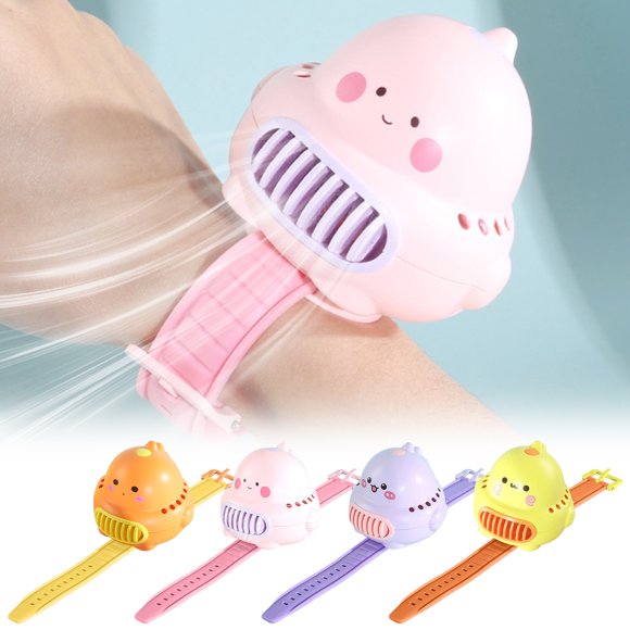 Xihbxyly Lindo Ventilador con Forma de Reloj para Mascotas, Diseño Portátil Recargable, Tres Velocidades Ajustables, Compacto y Ligero, Ideal para Exteriores En Verano, Ideal Como Regalo, Batería de