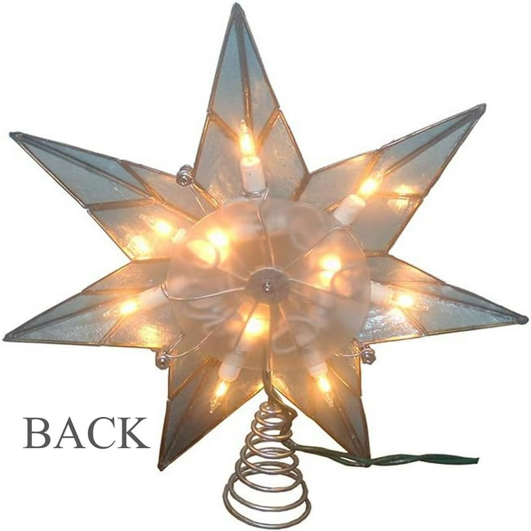 Kurt Adler 10-Light 7-Point Blue Capiz Star Treetop