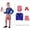 Boy, variant on American Flag Costume Dress With Cape for Women Patriotic Outfit, 4th of July Star Stripes Flag USA Dress, Halloween Cosplay Costume, L