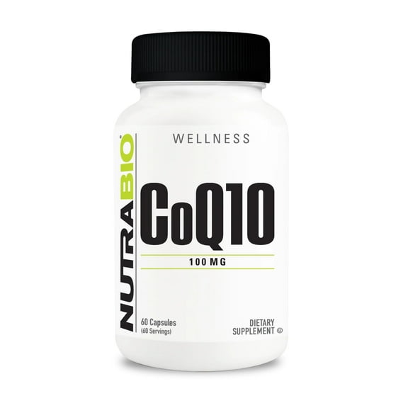 NutraBio CoQ10 Dietary Supplement, Healthy Heart Function & Cellular Energy Production, 100mg - 60 Capsules