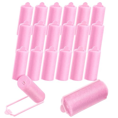 20pcs Sponge Rollers for Hair,2.76 x 0.98 Inches Soft Foam Hair Rollers,Heatless Foam Curlers for Sleeping,Flexible Sponge Hair Rollers for Women and Kids,Pink Foam Roller for Long Hair(Pink)