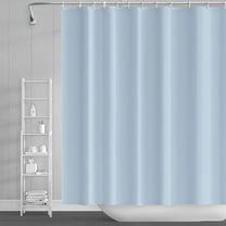 Lfeey Shower Curtain Waterproof Fabric, Bathroom Decorative Curtains with 12 Hooks, Sky Blue, 72"x78"