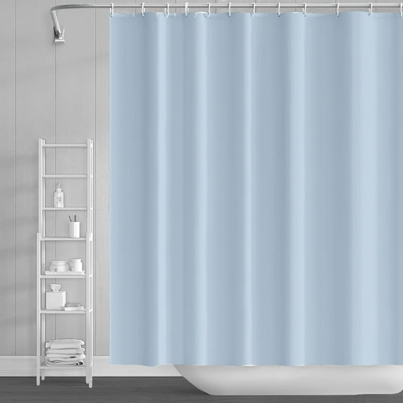 Lfeey Shower Curtain Waterproof Fabric, Bathroom Decorative Curtains with 12 Hooks, Sky Blue, 72"x78"