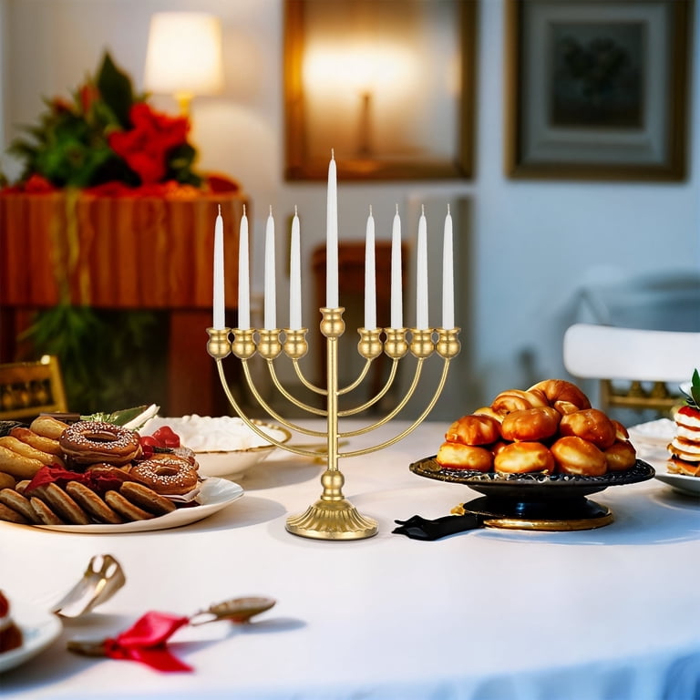 Sziqiqi Gold Plated 9-Branch Hanukkah Menorah photo 1