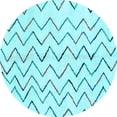 thumbnail image 1 of Ahgly Company Indoor Round Solid Light Blue Modern Area Rugs, 6' Round, 1 of 4