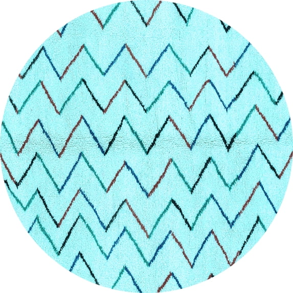 Ahgly Company Indoor Round Solid Light Blue Modern Area Rugs, 6' Round
