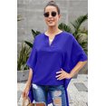 thumbnail image 2 of POGLIP Women's Blue Chic High Low Kimono Top, 2 of 6