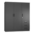 thumbnail image 6 of Woodpeckers Furniture and Mattress 61"Wide Armoire Wardrobe Closet For Hanging With 3 Drawers & Shelves, 6 of 6