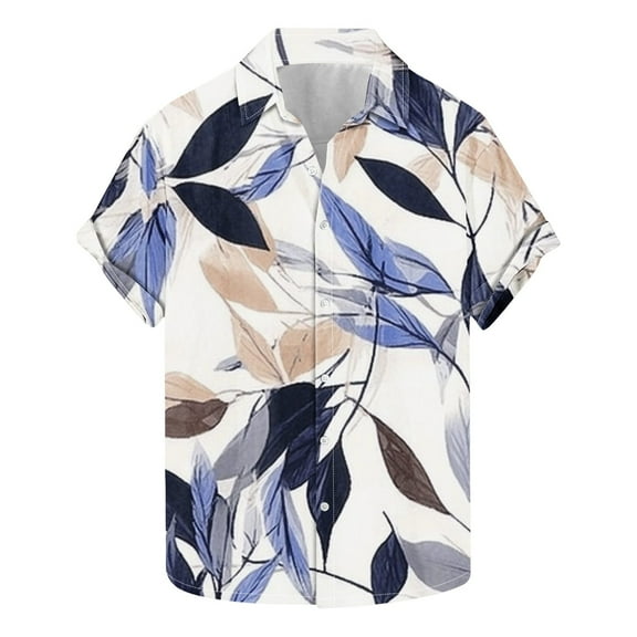 APEXFWDT Men's Hawaiian Floral Shirt Big and Tall Wrinkle Free Short Sleeve Button Down Shirt Tropical Vacation Beach Shirt,XXXL,Brown