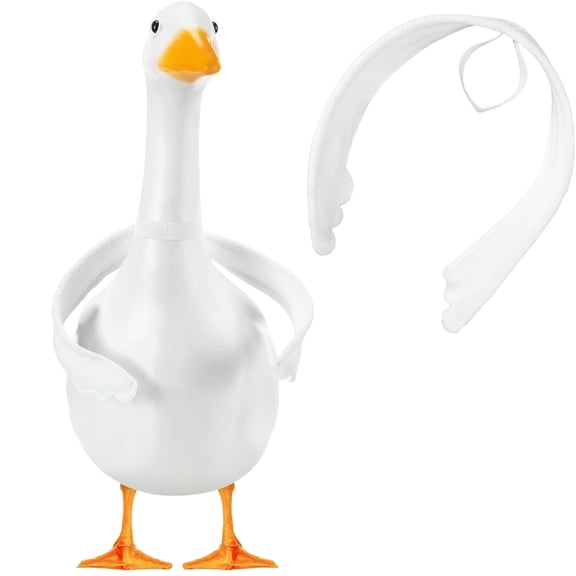 Poseable Goose Wings for 23”- 28" Porch Lawn Goose Outfit Accessories Poseable White Wings for Outdoor Patio Yard Lawn Art Decoration (B)