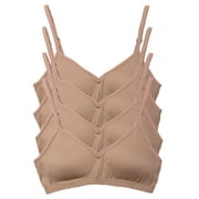 Kalon 4 Pack Women's Demi Wireless Padded Bralette Hook and Eye Bra Back