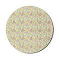 thumbnail image 1 of Abstract Mouse Pad for Computers, Continuous Pattern with Dreamy Buttercup Flower Petals Sketch, Round Non-Slip Thick Rubber Modern Gaming Mousepad, 8" Round, Multicolor, by Ambesonne, 1 of 2