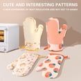 thumbnail image 4 of Kitchen Oven Mitts Heat Resistant Gloves - Microwave Baking Gloves 10.63x7.09in Non-Slip Silicone & Cotton, High Temperature Insulated Hand Protection for Baking, Grilling, 4 of 12