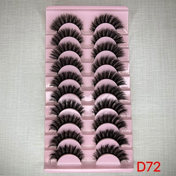 Pack de Pestañas 8D Esponjosas y Ligeras, 10 Pares con Banda Transparente para una Belleza Diaria sin Esfuerzo