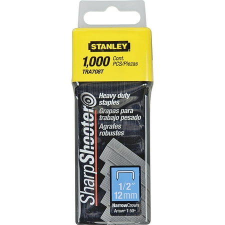 

New Stanley TRA708T Staples 1/2 Inch Heavy Duty Box Of 1000 Each