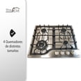 thumbnail image 2 of Estufa Parrilla DE Gas ECOCINARE 4 quemadores Acero Inoxidable Hierro fundido Empotrable STUF-01, 2 of 5