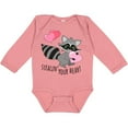 thumbnail image 3 of Inktastic Stealin' Your Heart Cute Raccoon Boys or Girls Long Sleeve Baby Bodysuit, 3 of 5