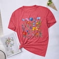 thumbnail image 1 of Fiudx Liquidación de Ofertas Flash Blusas con Estampado de Flores para Mujer Top de Manga Corta con Cuello Redondo, 1 of 4