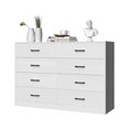 thumbnail image 3 of Ktaxon Wood Dresser for Bedroom, 8 Drawer Double Dresser with Metal Handles, 15.8" D x 57" W x 35" H, White, 3 of 3